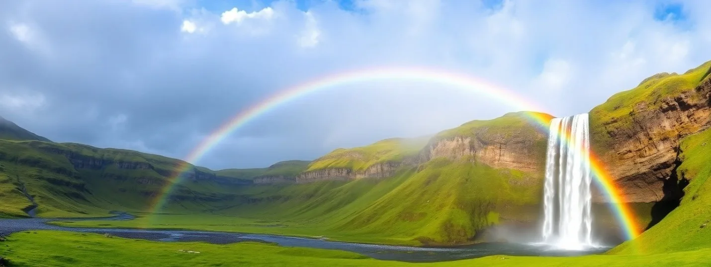 Regnbogi yfir grænum akri – Vefsmiðir hanna einfaldar og hagkvæmar vefsíður fyrir lítil og meðalstór fyrirtæki á Íslandi.
